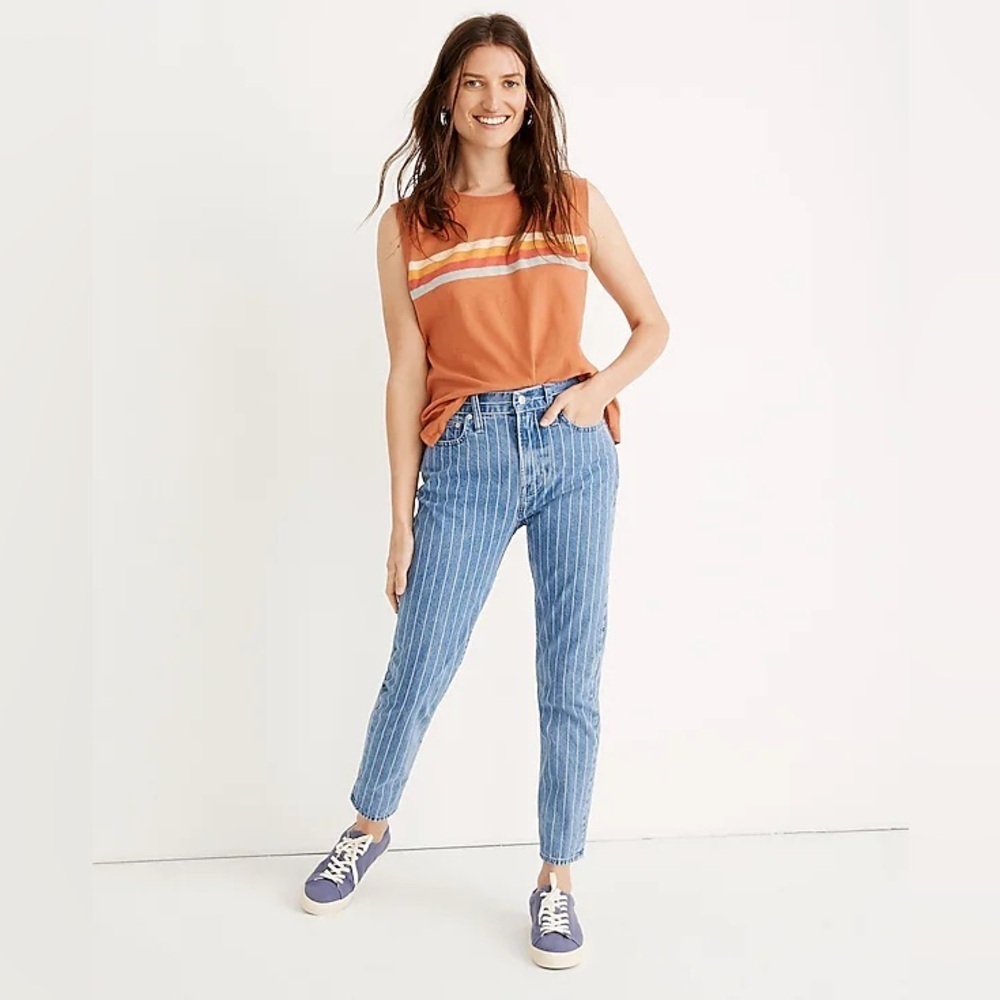 Madewell Blue Striped Women Jeans